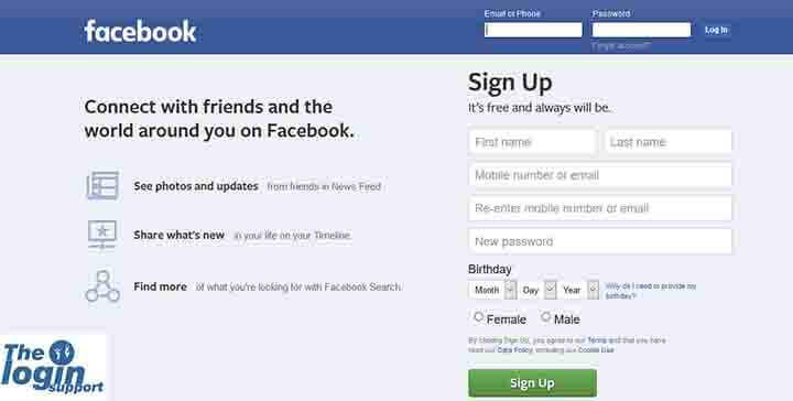 fecebook facebook log in or sign up