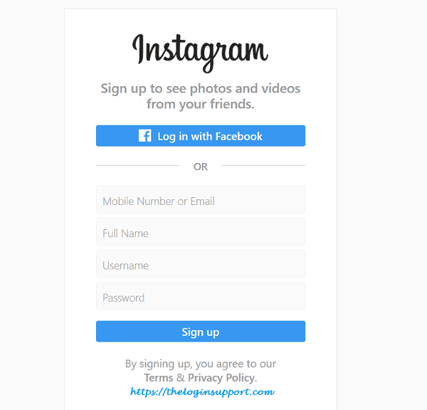 Instagram Sign Up