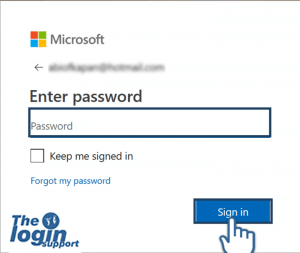 insert outlook email password